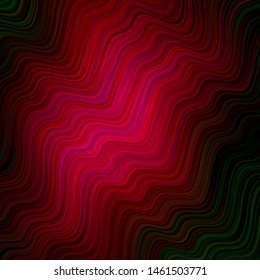Dark Pink, Green vector layout with curved lines. A sample with colorful lines, shapes. Elegant pattern for a brand book.