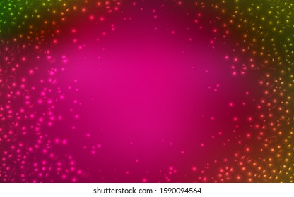 Dark Pink, Green vector layout with cosmic stars. Modern abstract illustration with Big Dipper stars. Template for cosmic backgrounds.