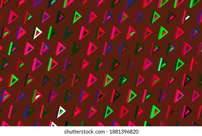 Rosa oscuro, diseño vectorial verde con líneas, triángulos. Ilustración de gradiente abstracta con triángulos. Diseño sencillo para su sitio web.