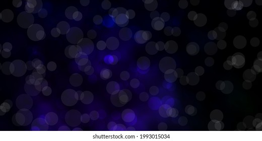 Diseño vector verde oscuro rosado con círculos. Ilustración abstracta brillante con gotas coloridas. Patrón de folletos, folletos.