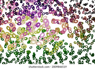 Dark Pink, Green vector layout with circle shapes. Blurred decorative design in abstract style with bubbles. Design for posters, banners.