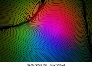 Dark Pink, Green vector layout with wry lines. Colorful abstract illustration with gradient lines. Best design for your business.