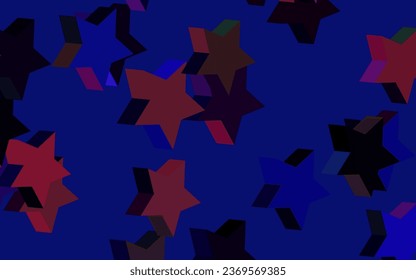 Dark Pink, Green vector layout with bright stars. Glitter abstract illustration with colored stars. Template for cosmic backgrounds.