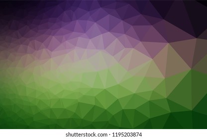Dark Pink, Green vector low poly cover. Creative illustration in halftone style with gradient. Brand new style for your business design.