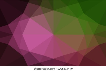 Dark Pink, Green vector low poly texture. Brand new colored illustration in blurry style with gradient. The textured pattern can be used for background.