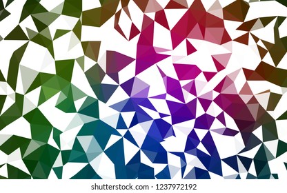 Dark Pink, Green vector low poly cover. Creative illustration in halftone style with triangles. Triangular pattern for your design.