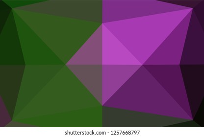 Dark Pink, Green vector low poly layout. Modern geometrical abstract illustration with gradient. A completely new design for your business.