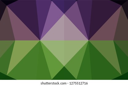 Dark Pink, Green vector low poly cover. Creative geometric illustration in Origami style with gradient. Brand new design for your business.