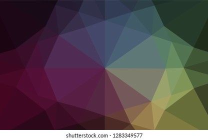 Dark Pink, Green vector low poly layout. Creative geometric illustration in Origami style with gradient. The elegant pattern can be used as part of a brand book.