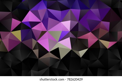 Dark Pink, Green vector low poly template. Shining illustration, which consist of triangles. The elegant pattern can be used as part of a brand book.
