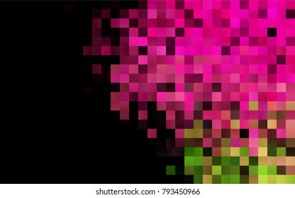 Dark Pink, Green vector low poly background. A sample with a polygonal design. Illustration in polygonal style with repeating squares