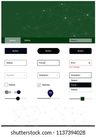 Dark Pink, Green vector Material Design Kit with lines, circles. Ui kit design in abstract style with colorful crystals, circles. Modern template for your landing page.