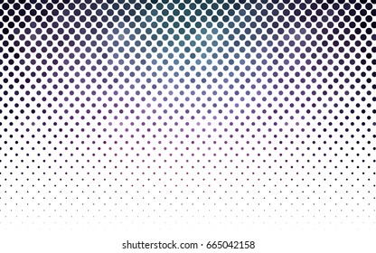 Dark Pink, Green vector modern geometrical circle abstract background. Dotted texture template. Geometric pattern in halftone style with gradient. 