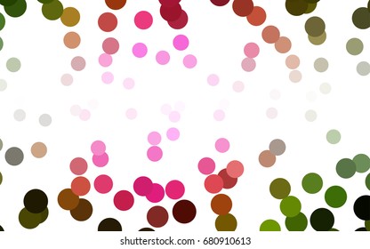 Dark Pink, Green vector modern geometrical circle abstract background. Dotted texture template. Geometric pattern in halftone style with gradient. 