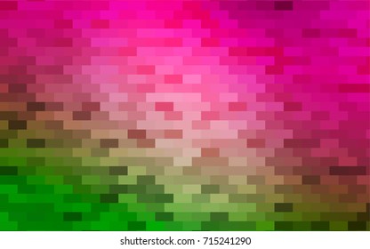 Dark Pink, Green vector modern geometrical background. Abstract template. Geometric pattern in square style with gradient.