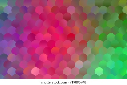 Dark Pink, Green vector modern geometrical circle abstract background. Dotted texture template. Geometric pattern in halftone style with gradient. 