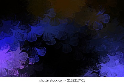 Dark Pink, Green vector natural pattern with trees, branches. Illustration with colorful abstract doodle flowers. Hand painted design for web, leaflets.