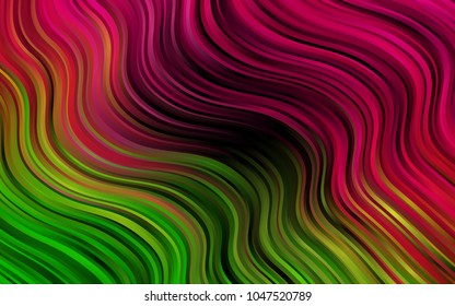 Dark Pink, Green vector pattern with bent ribbons. A completely new color illustration in marble style. Textured wave pattern for backgrounds.