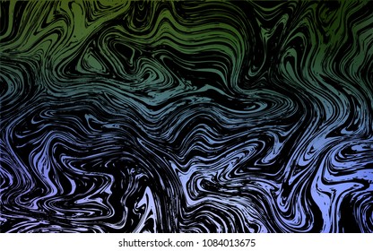 Dark Pink, Green vector pattern with bent lines. Shining crooked illustration in marble style. Marble design for your web site.