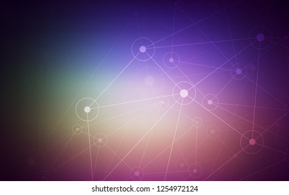 Dark Pink, Green vector pattern with spheres, triangles. Abstract illustration with colorful discs and triangles. Completely new template for your brand book.
