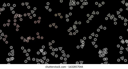Dark Pink, Green vector pattern with magic elements. Illustration with magical signs of spiritual power. Simple base for your occult design.