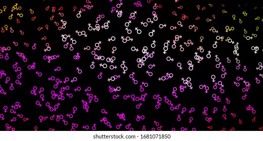 Dark Pink, Green vector pattern with magic elements. Abstract illustration with gothic gradient shapes. Best design halloween events.