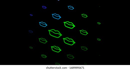 Dark Pink, Green vector pattern with feminism elements. Colorful feminism symbols with a gradient in modern style. Background for International Women’s Day.