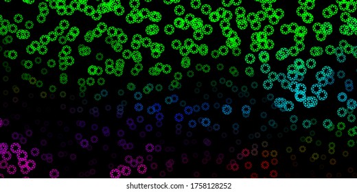 Dark pink, green vector pattern with spheres. Abstract colorful disks on simple gradient background. Design for your commercials.