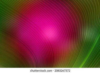 Dark Pink, Green vector pattern with sharp lines. Lines on blurred abstract background with gradient. Pattern for your busines websites.