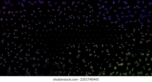 Dark Pink, Green vector pattern with magic elements. Retro design in abstract style with witchcraft forms. Best design halloween events.