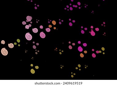 Dark Pink, Green vector pattern with curved circles. Shining illustration, which consist of blurred lines, circles. Marble style for your business design.
