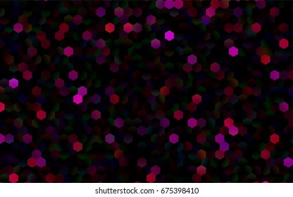 Dark Pink, Green vector pattern. Hexagonal template. Geometric sample. Repeating hexagon shapes. Brand-New texture for your design. Pattern can be used for background