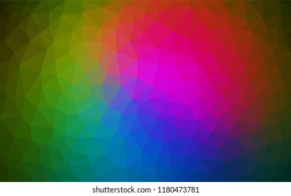 Dark Pink, Green vector polygon abstract layout. Triangular geometric sample with gradient.  Pattern for a brand book's backdrop.