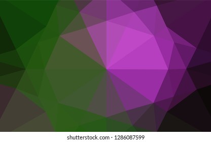 Dark Pink, Green vector polygon abstract backdrop. A vague abstract illustration with gradient. The completely new template can be used for your brand book.