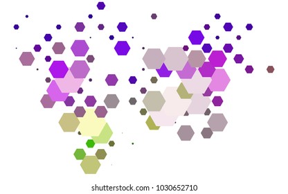 Dark Pink, Green vector polygonal illustration, which consist of hexagons. Hexagonal pattern for your business design. Geometric background in Origami style with gradient. 