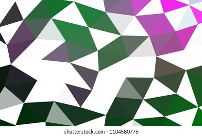 Dark Pink, Green vector polygonal polygonal. Shining illustration, which consist of triangles. A new texture for your design.
