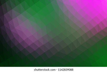Dark Pink, Green vector polygonal template. Modern geometrical abstract illustration with gradient. A new texture for your design.