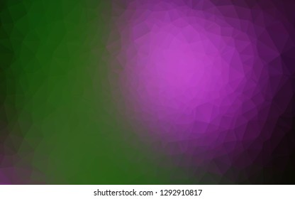 Dark Pink, Green vector polygonal template. A completely new color illustration in a vague style. Template for your brand book.