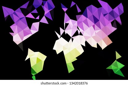 Dark Pink, Green vector polygonal background. Modern geometrical abstract illustration with gradient. Completely new template for your business design.