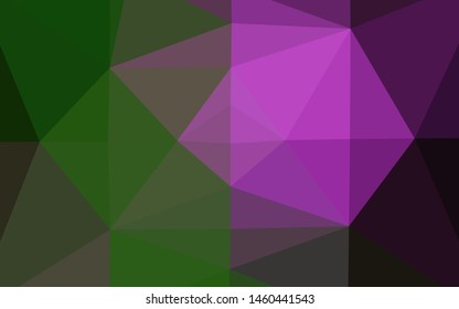 Dark Pink, Green vector polygonal template. Glitter abstract illustration with an elegant design. Completely new template for your business design.