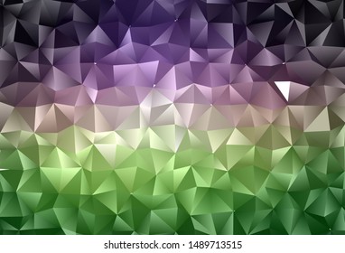 Dark Pink, Green vector polygonal template. Creative illustration in halftone style with gradient. Brand new style for your business design.