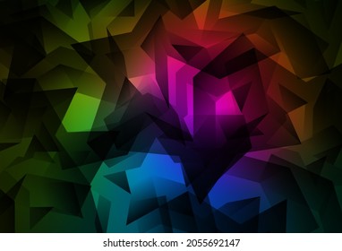 Plantilla poligonal vector verde oscuro rosa. Ilustración abstracta brillante con triángulos elegantes. Nuevo diseño para su negocio.