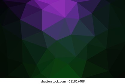 Dark Pink, Green vector polygonal illustration, which consist of triangles. Triangular pattern for your business design. Geometric background in Origami style with gradient. 