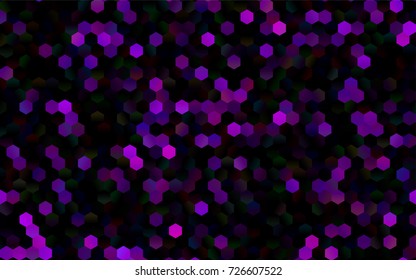 Dark Pink, Green vector polygonal illustration, which consist of hexagons. Hexagonal pattern for your business design. Geometric background in Origami style with gradient. 