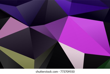 Dark Pink, Green vector polygonal background. Colorful illustration in abstract style with gradient. The polygonal design can be used for your web site.