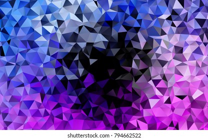 Dark Pink, Green vector polygonal background. Triangular geometric sample with gradient.  The template can be used as a background for cell phones.
