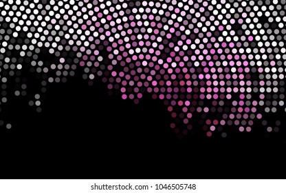 Dark Pink, Green vector red pattern of geometric circles, shapes. Colorful mosaic banner. Geometric background with colored disks.