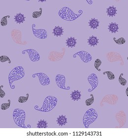 Dark Pink, Green vector seamless abstract background with leaves and flowers. Modern abstract illustration with leaves and flowers. Pattern for heads of websites and designs.