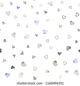 Dark Pink, Green vector seamless pattern with colorful hearts. Illustration with hearts in love concept for valentine's day. Pattern for marriage gifts, congratulations.
