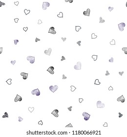 Dark Pink, Green vector seamless pattern with colorful hearts. Hearts on blurred abstract background with colorful gradient. Design for ad, poster, banner of Valentine Day.